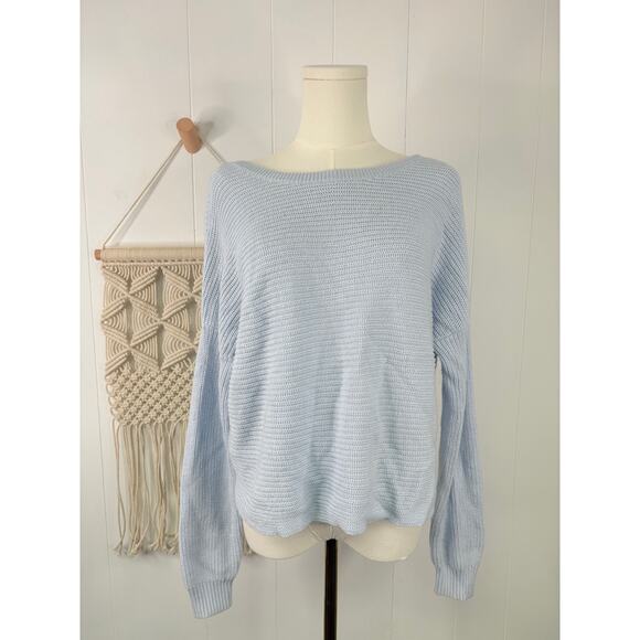 Hollister Dusty Blue Reversible Twist Knot Sweater Medium - Picture 2 of 7